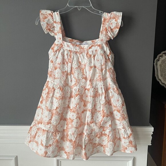 NWOT Moodie A-line Flutter Sleeve Tiered Ruffle Floral Romantic Top Size XS - Picture 1 of 5